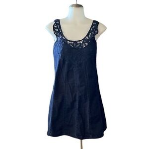 FREE PEOPLE Crochet Inset Mini Dress - womens size 4
